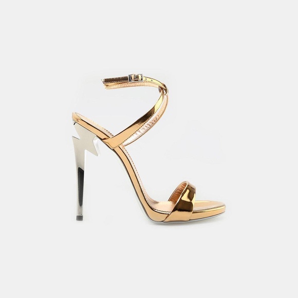 Giuseppe Zanotti Shoes - Giuseppe Zanotti Metallic Ankle Strap Sandal Heels